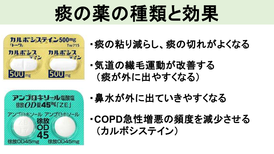 去痰剤（痰の薬）ってどんな効果があるの？